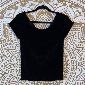 off the shoulder black top